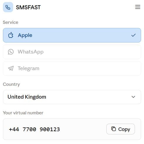 Obtenga su número virtual en SMSFAST
