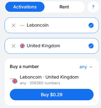 Obtenga su número virtual Leboncoin en SMSFAST