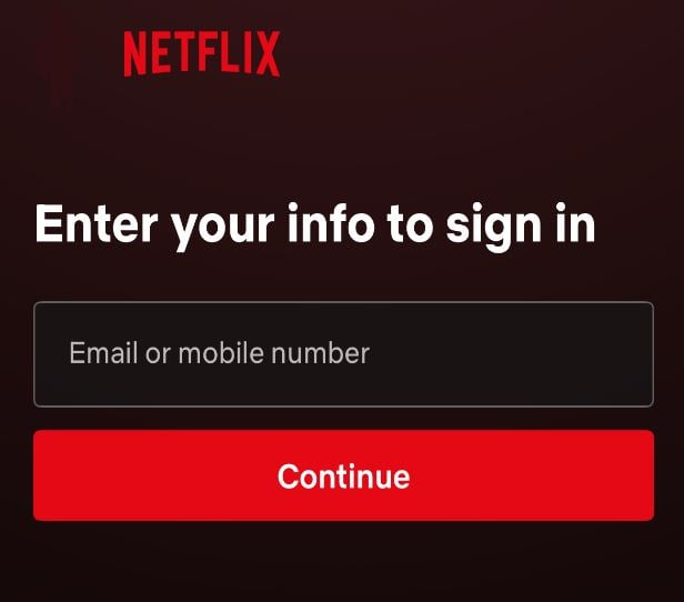 Entrez le numéro virtuel sur Netflix.
