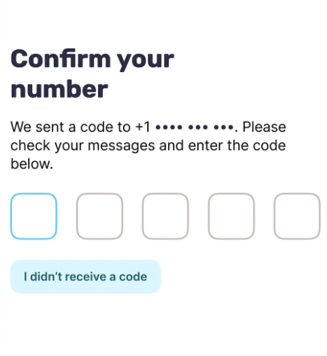 Rufen Sie den Code ab und vervollständigen Sie Ihr Finya-Profil