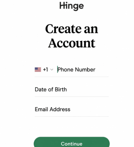 Geben Sie die Nummer auf dem Hinge-Anmeldebildschirm ein