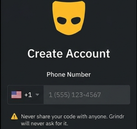 Gib die Nummer in Grindr ein
