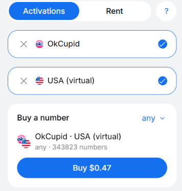 Holen Sie sich Ihre virtuelle OkCupid-Nummer auf SMSFAST