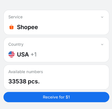 Obtenga su número virtual Shopee en SMSFAST