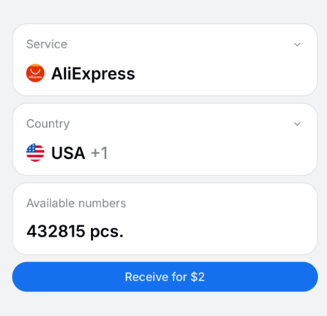 Obtenga su número virtual de AliExpress en SMSFAST