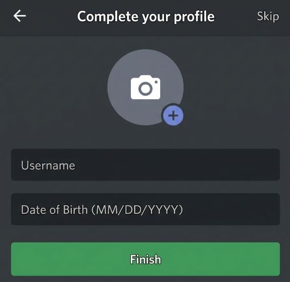 Terminez la configuration de votre compte Discord