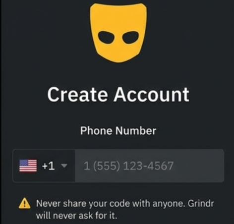 Bestätigen Sie die Nummer auf Grindr