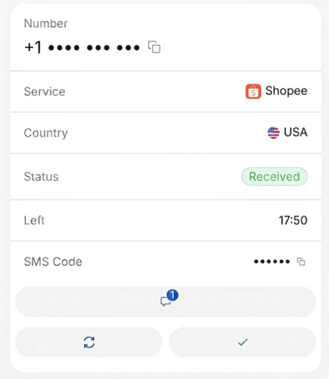 Reciba la OTP en su panel de control de SMSFAST