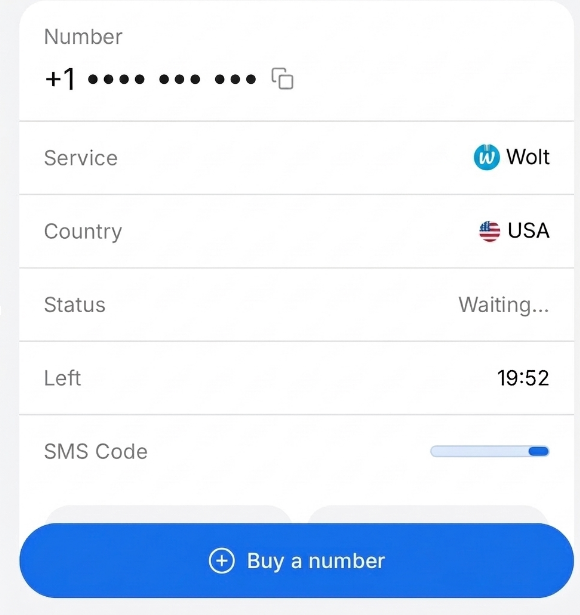 Enter the number in Wolt