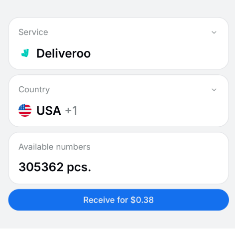 Consigue tu número virtual de Deliveroo en SMSFAST