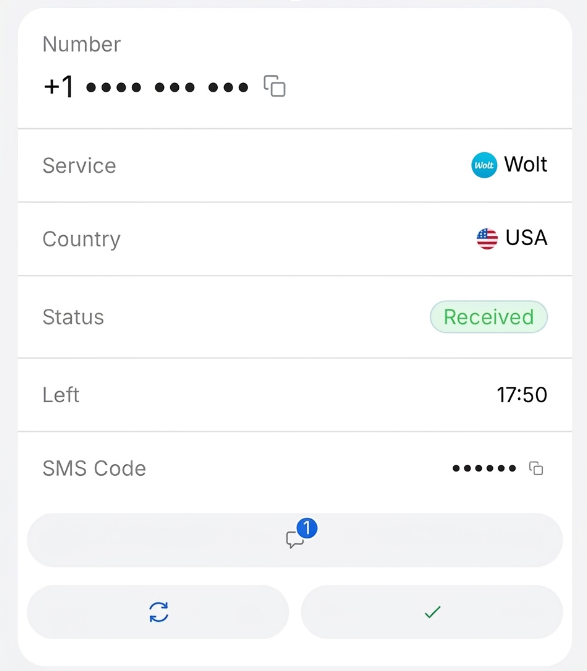 Receive the code in your SMSFAST dashboard