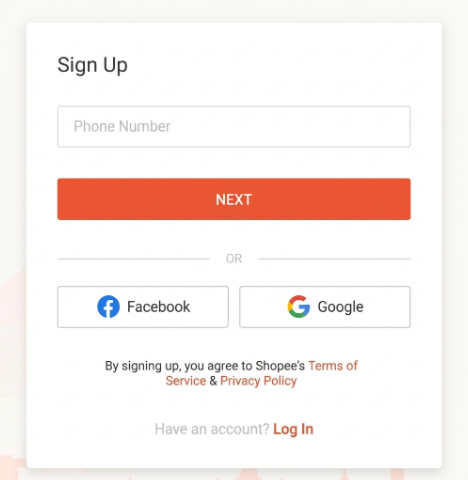 Ingrese el número en Shopee
