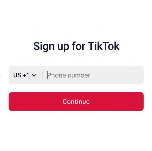 Digite o número virtual no TikTok.