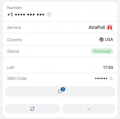 Obtenga su número virtual AttaPoll en SMSFAST