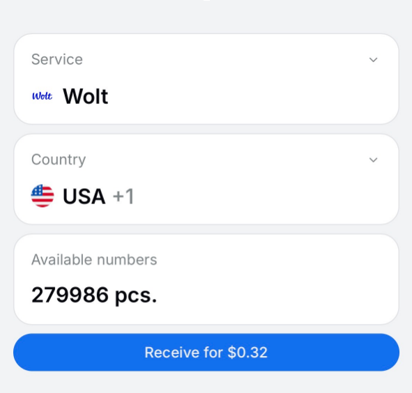 Choose a rental mode and copy the non-VoIP number