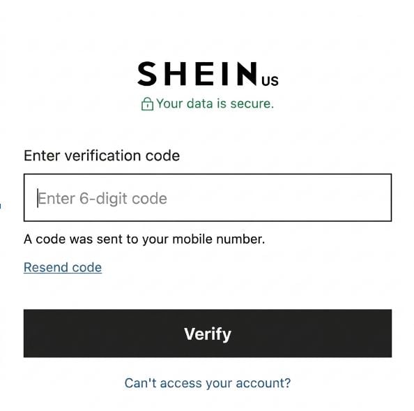 Receber e introduzir o código de verificação.
